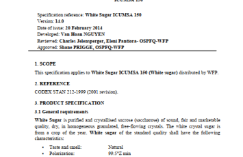 White Sugar Technical Specification
